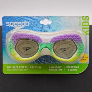 Speedo Kids Sunny Vibes Pop Goggles Ages 3-6 UV Protection Colorful New